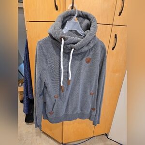 Wanakome Heather Gray Cowl Neck Hoodie Medium